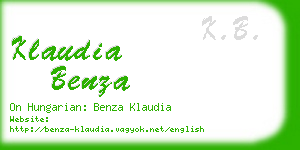 klaudia benza business card